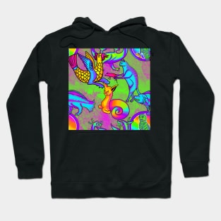 Weird 90's Retro Medieval Art Frank Style Trippy Acid Daydream green Hoodie